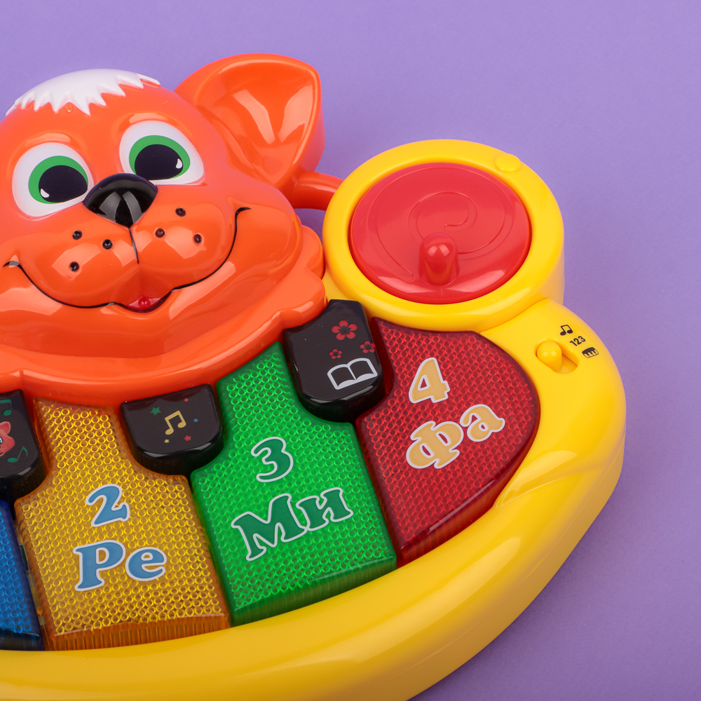 ИГРОЛЕНД Пианино обучающее "Рыжий Котик", ABS, 3хАА, свет, звук, 31х25х8см, арт.№ 272-703