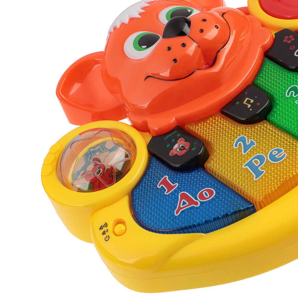 ИГРОЛЕНД Пианино обучающее "Рыжий Котик", ABS, 3хАА, свет, звук, 31х25х8см, арт.№ 272-703