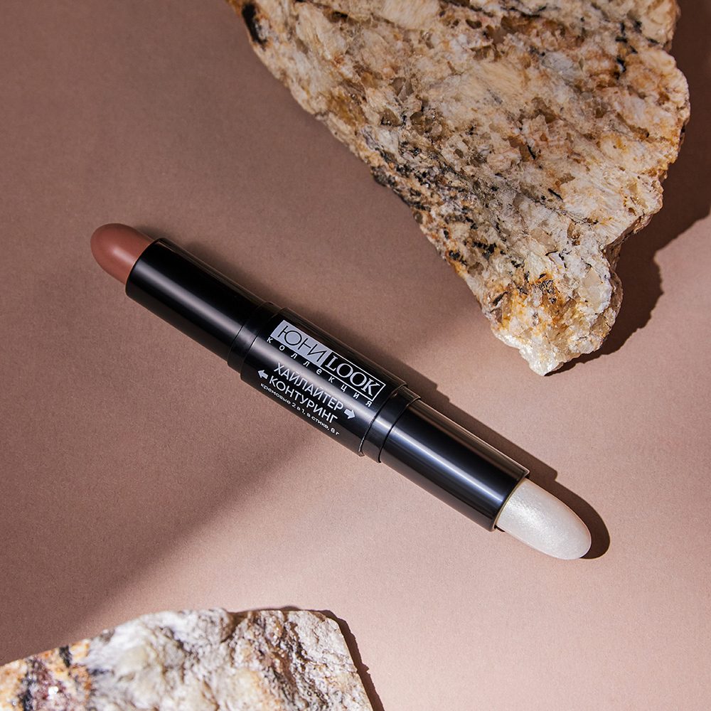 ЮНИLOOK Хайлайтер и контуринг кремовые 2в1 в стике, 8 гр, Тон 01, арт.№ 330-101