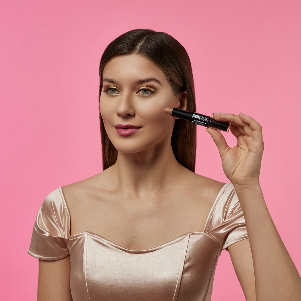 ЮНИLOOK Хайлайтер и контуринг кремовые 2в1 в стике, 8 гр, Тон 01, арт.№ 330-101