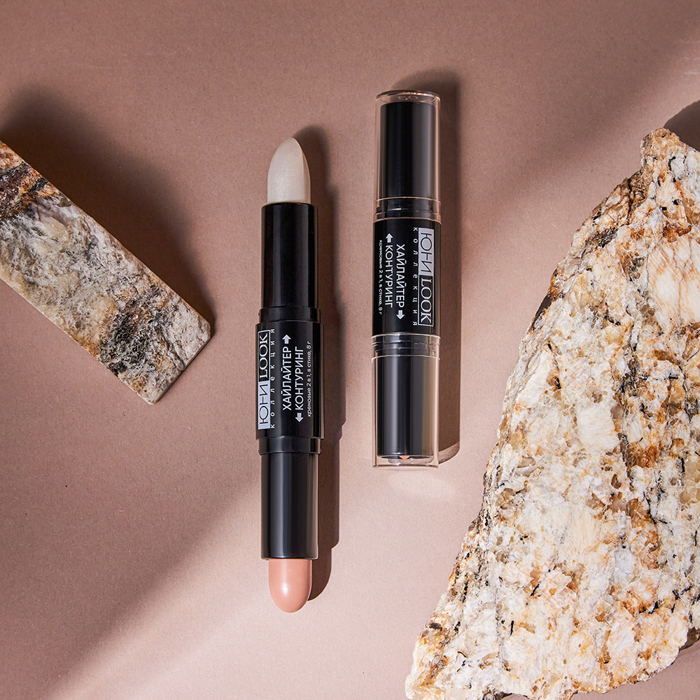 ЮНИLOOK Хайлайтер и контуринг кремовые 2в1 в стике, 8 гр, Тон 01, арт.№ 330-101