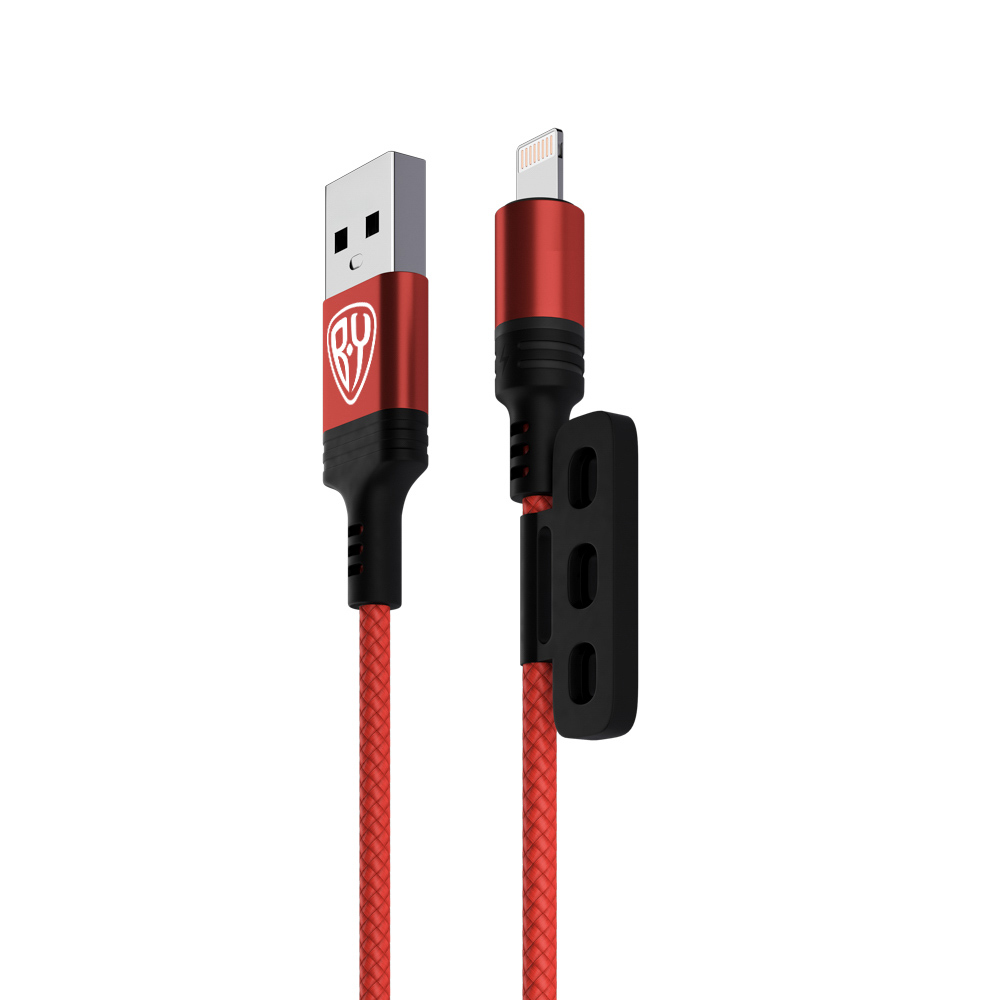Кабель для зарядки 3в1 iP/microUSB/Type-C BY Магнитный, 1м, 2.1А, красный, арт.№ 931-215