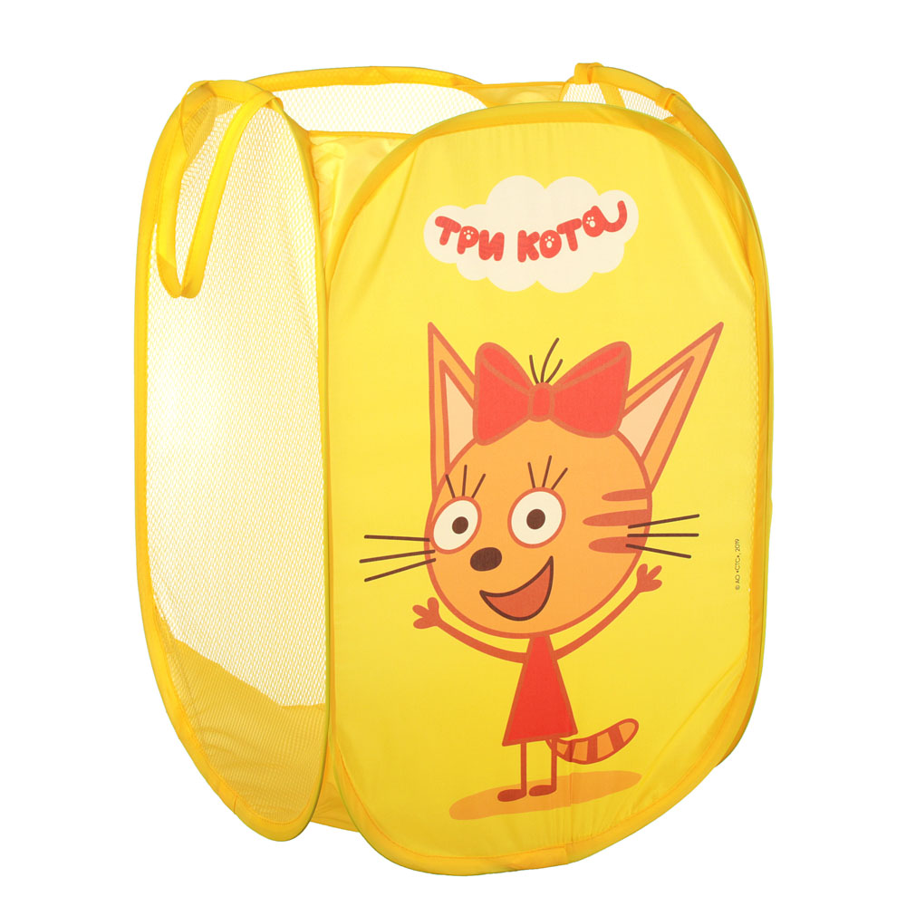ИГРОЛЕНД Корзина для игрушек раскладная с ручками "Три кота", полиэстер, 36х55х35см, 3 дизайна, арт.№ 272-667