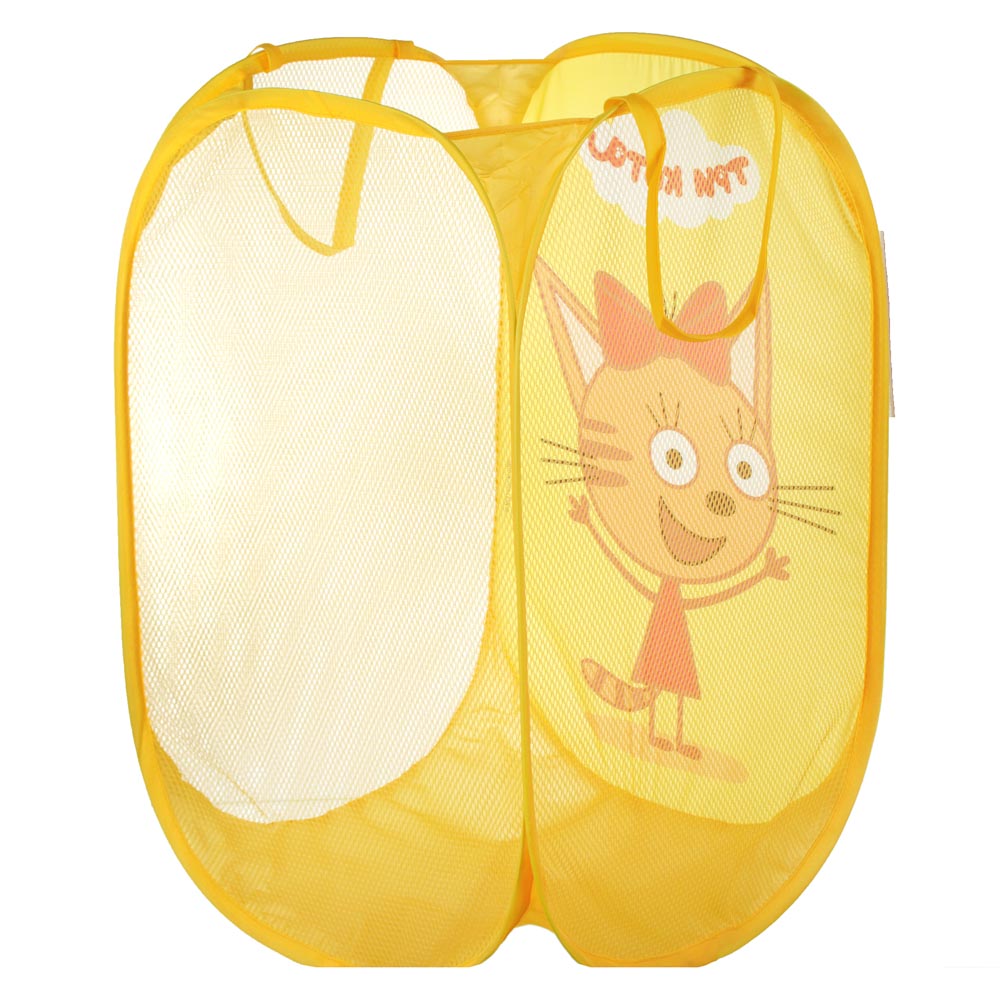 ИГРОЛЕНД Корзина для игрушек раскладная с ручками "Три кота", полиэстер, 36х55х35см, 3 дизайна, арт.№ 272-667