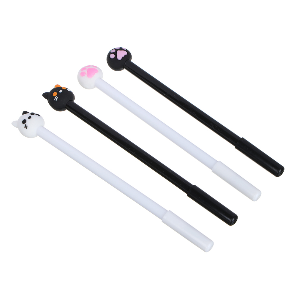 Ручка шариковая синяя в форме лапки и котика, корпус 17,5 см, 4 дизайна, арт.№ 591-003