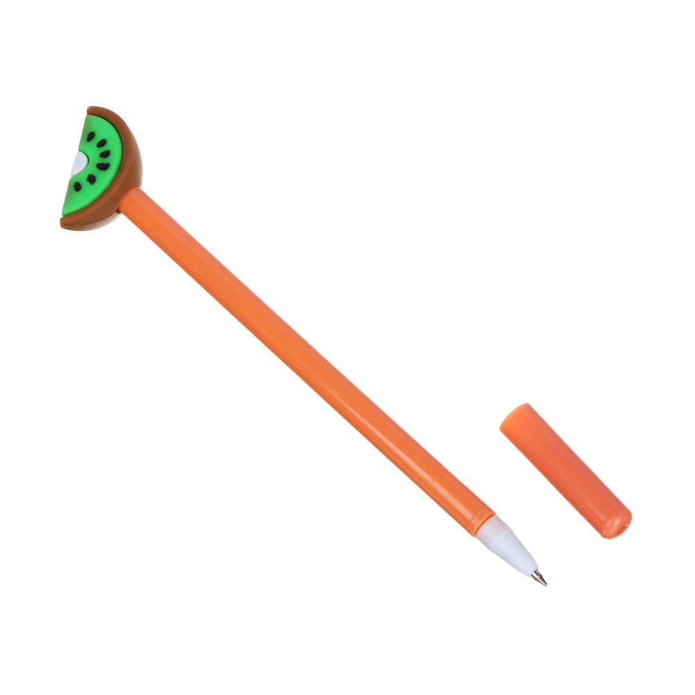 Ручка шариковая синяя в форме фруктов, корпус 17,5 см, 4 дизайна, арт.№ 591-005