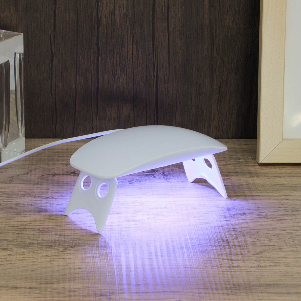 Лампа-мини UV/LED тм ЮL с USB проводом, 13,1х6,7х1,9см, 6W, пластик, белая, арт.№ 305-397