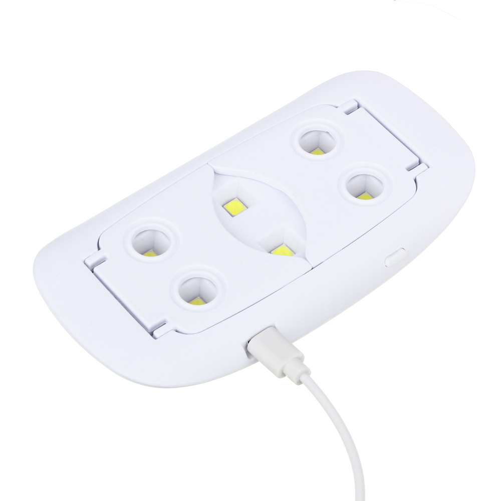 Лампа-мини UV/LED тм ЮL с USB проводом, 13,1х6,7х1,9см, 6W, пластик, белая, арт.№ 305-397