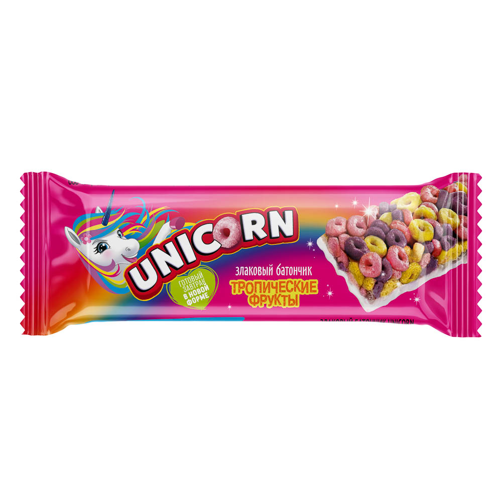 Батончик злаковый UNICORN Тропические фрукты 22 г, арт.№ 347-580