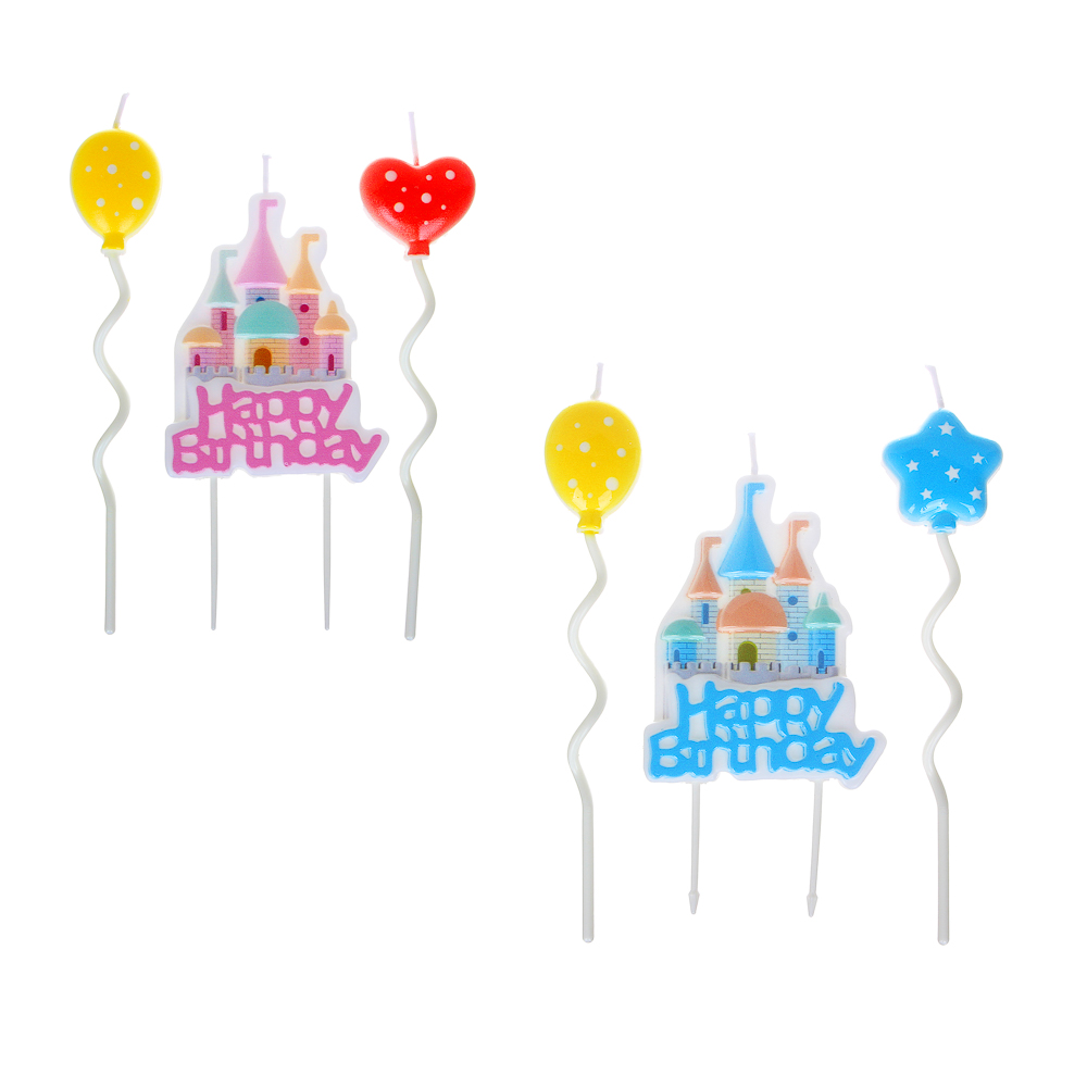 FNtastic Набор свечей для торта, с тортом, 16 см, 2 цвета, парафин, арт.№ 506-206