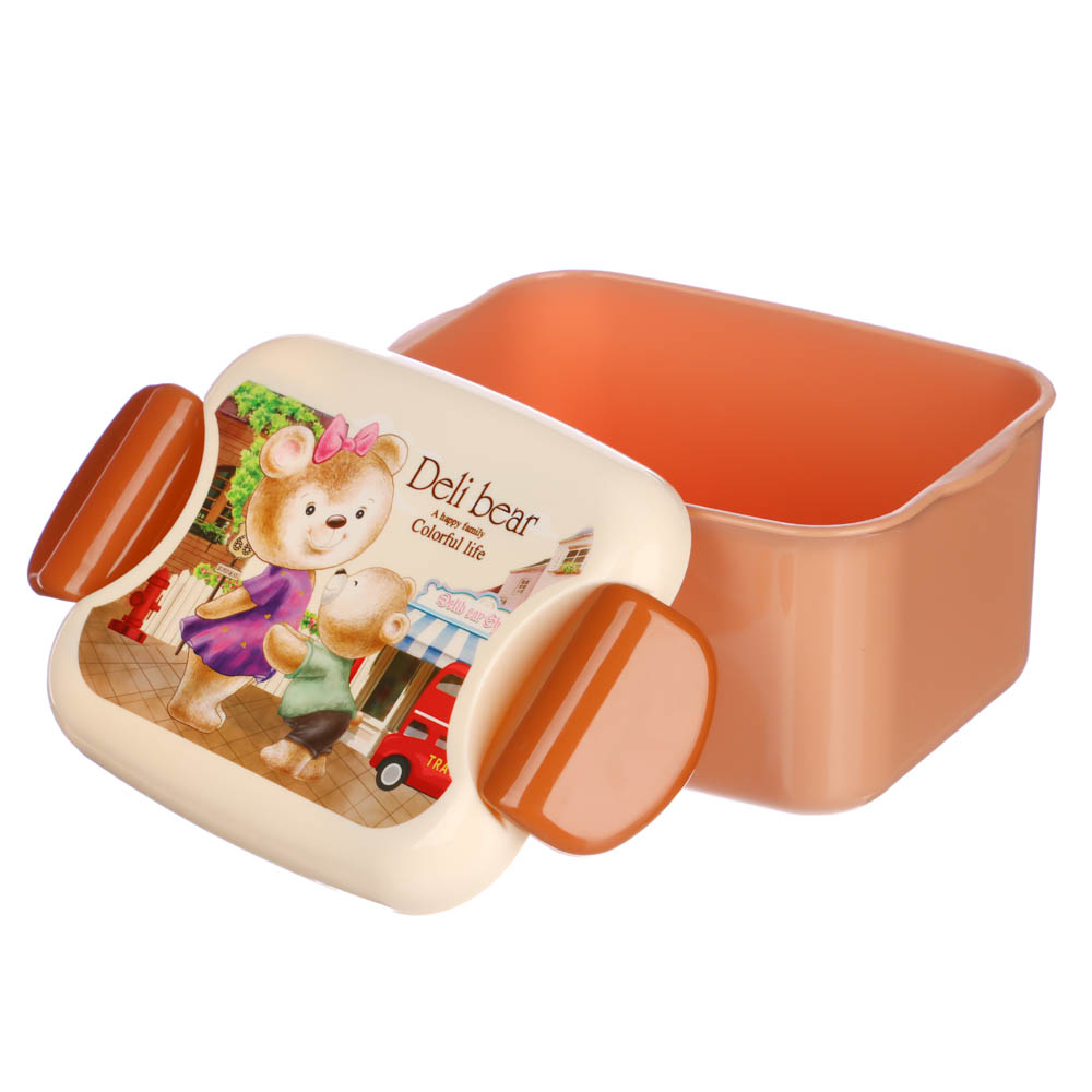 Ланчбокс с ложкой и вилкой "Медвежата", 500мл, полипропилен, арт.№ 829-204