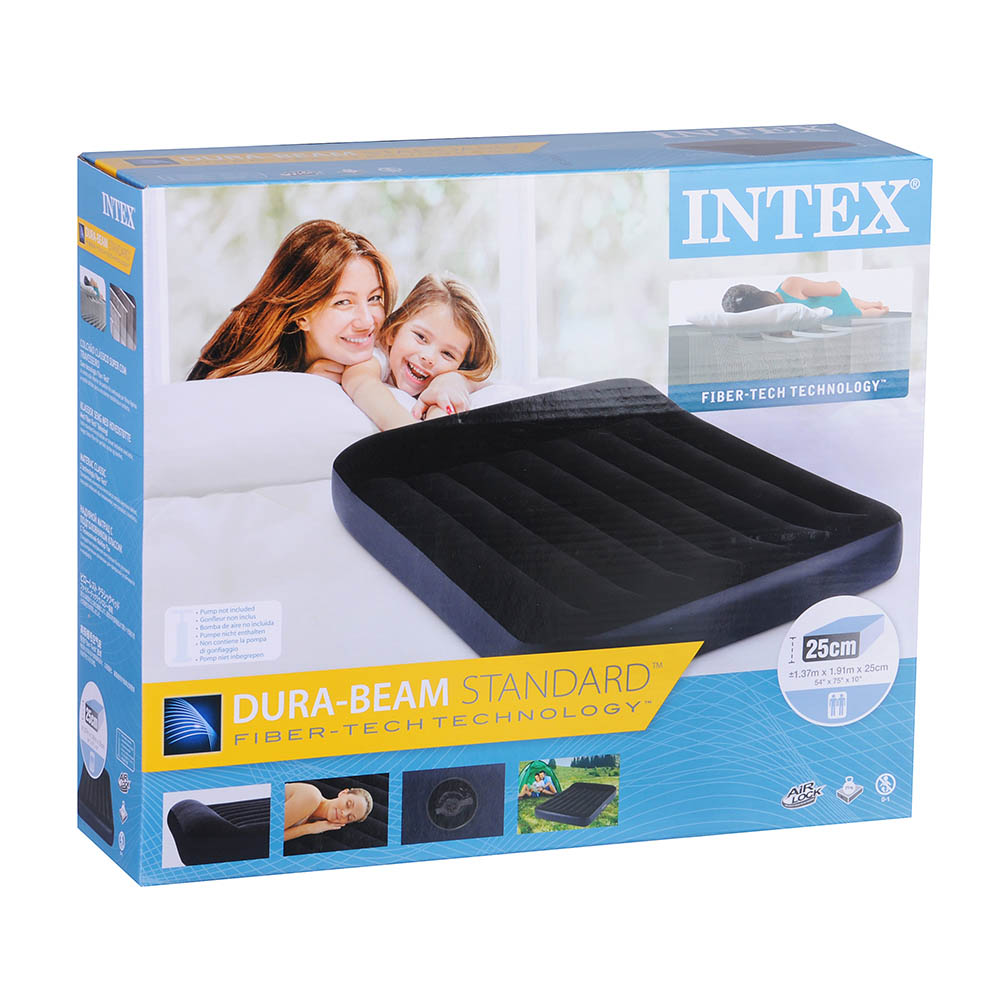 INTEX Матрас надувной PILLOW REST с подголовником, 191x137x25см, до 272кг, 64142, арт.№ 108-034