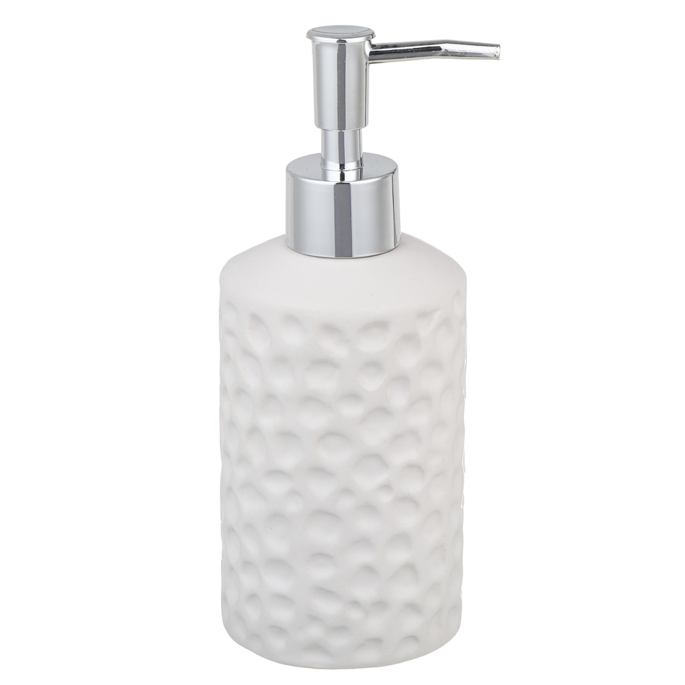 VETTA Дозатор для жидкого мыла, керамика, 7x7x18 см, bubble, молочный, арт.№ 478-157