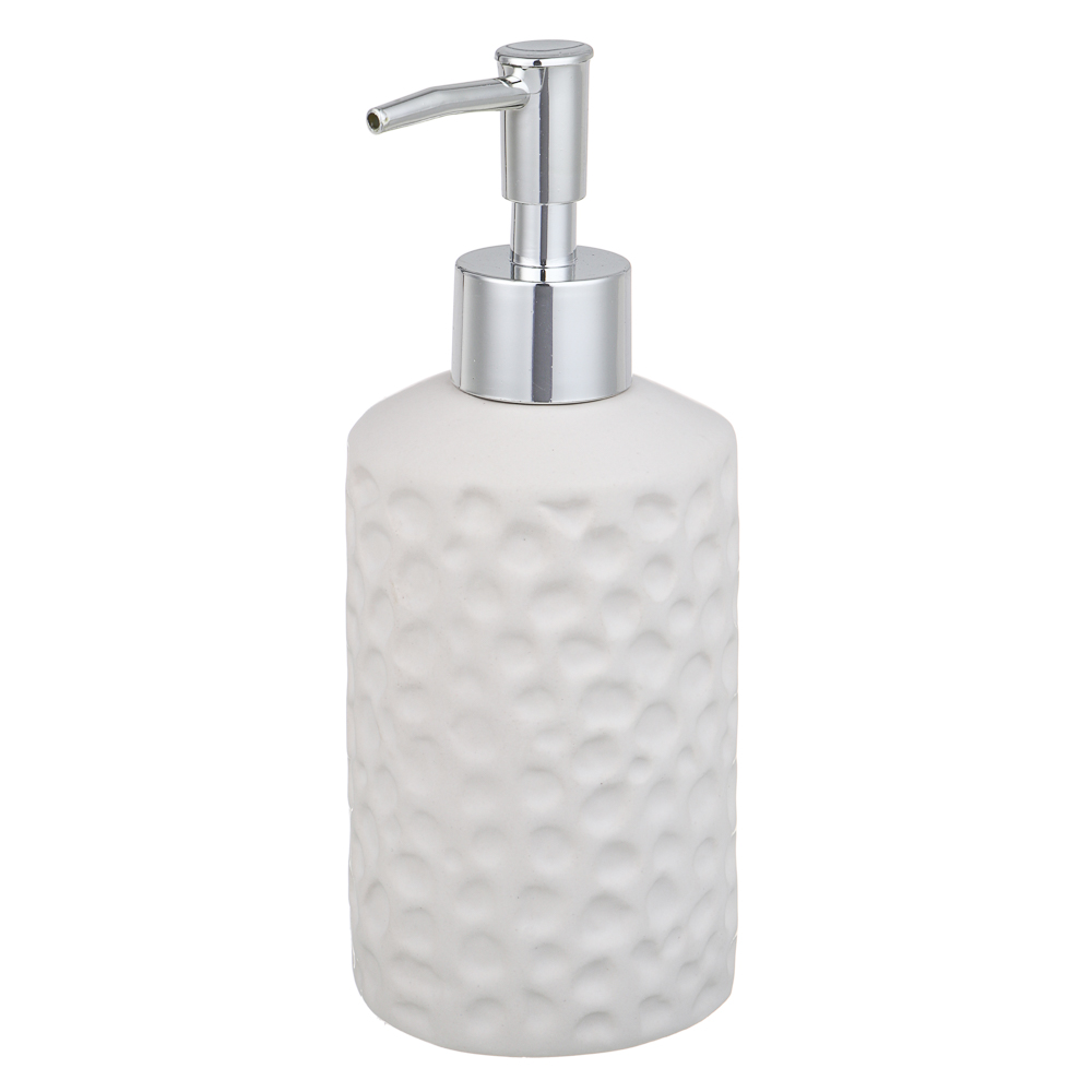 VETTA Дозатор для жидкого мыла, керамика, 7x7x18 см, bubble, молочный, арт.№ 478-157