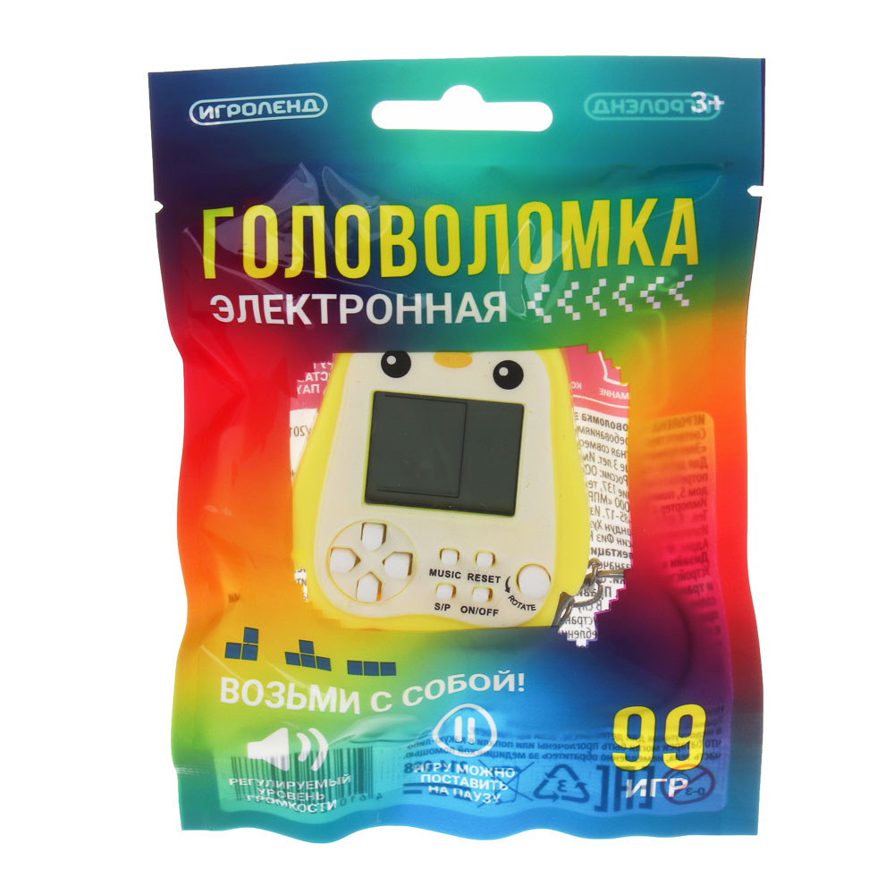 ИГРОЛЕНД Головоломка электронная, звук, 10х14,7см, ABS, 6 дизайнов, арт.№ 214-098