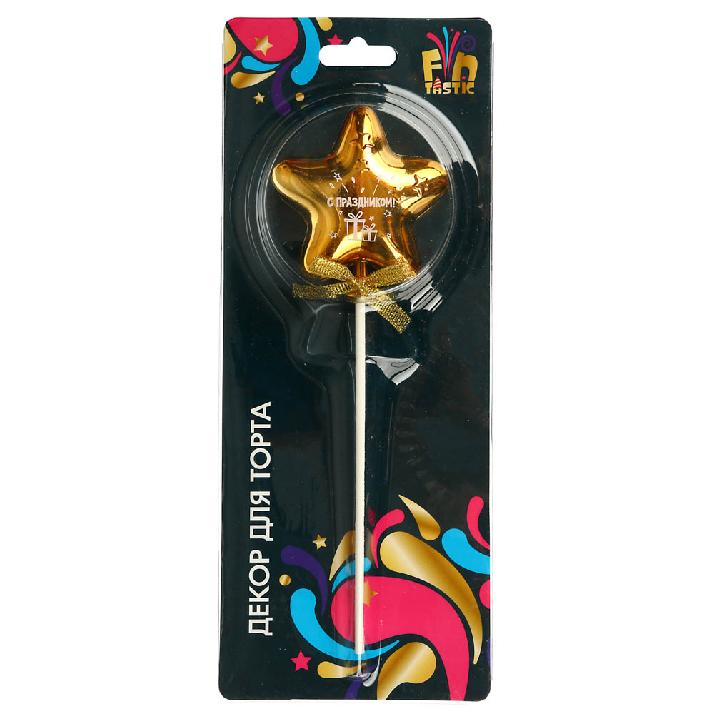 FNtastic Декор для торта в виде сердца, шарика, звезды, 19см, пластик, бумага, 3 дизайна, арт.№ 530-235