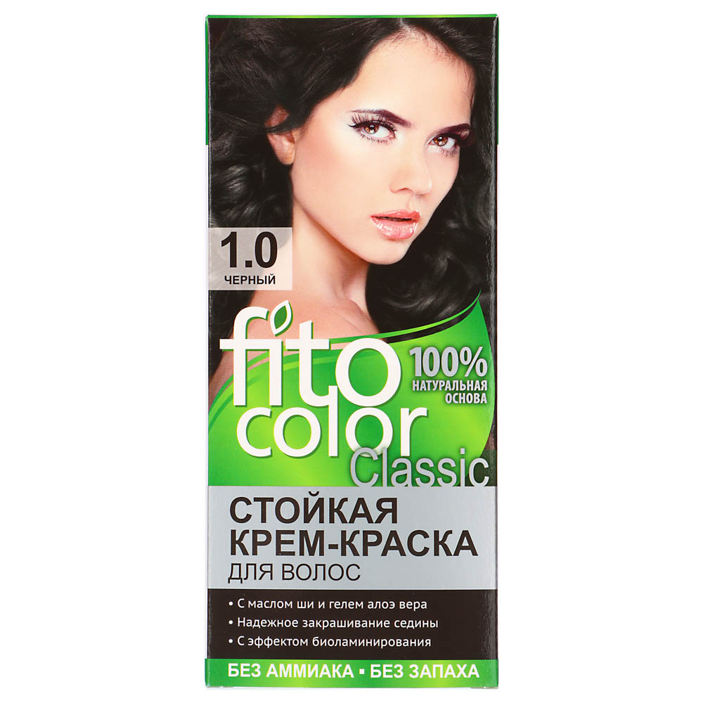 Краска для волос FITO COLOR Classic, 115 мл, тон 1.0 черный, арт.№ 081-001