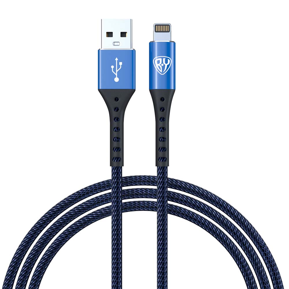Кабель для зарядки USB(A)-iP BY Адреналин, 1м, 2.4А, Быстрая зарядка, синий, арт.№ 931-234