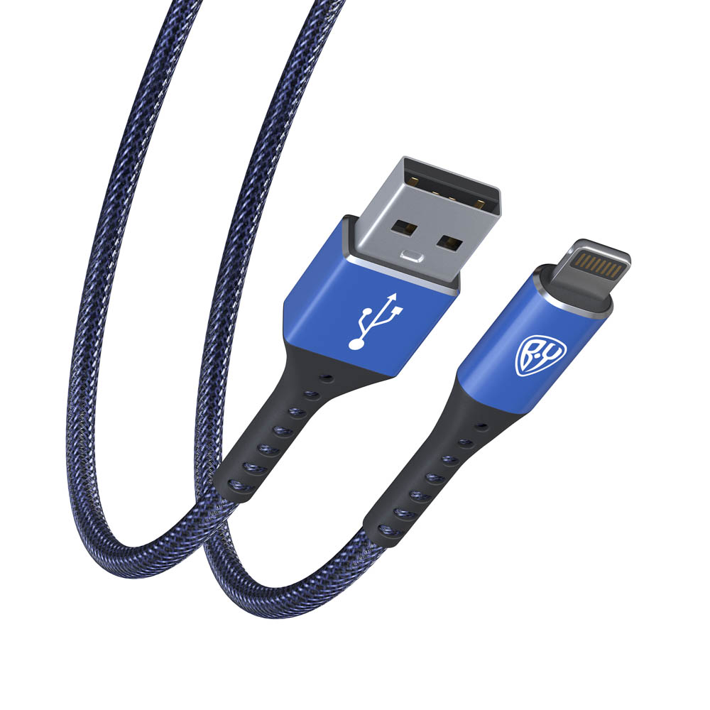Кабель для зарядки USB(A)-iP BY Адреналин, 1м, 2.4А, Быстрая зарядка, синий, арт.№ 931-234