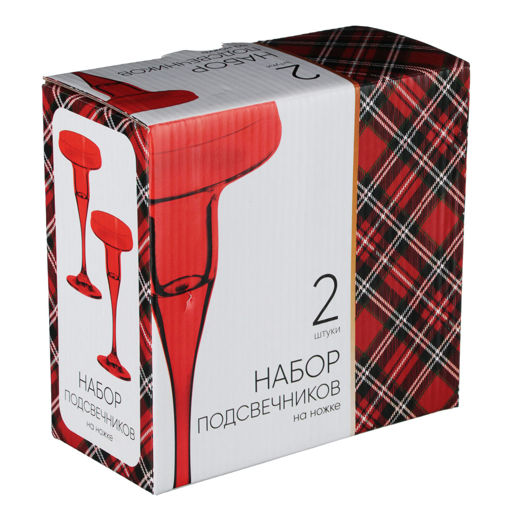 Шотландка Набор подсвечников 2 шт, стекло, арт.№ 877-634