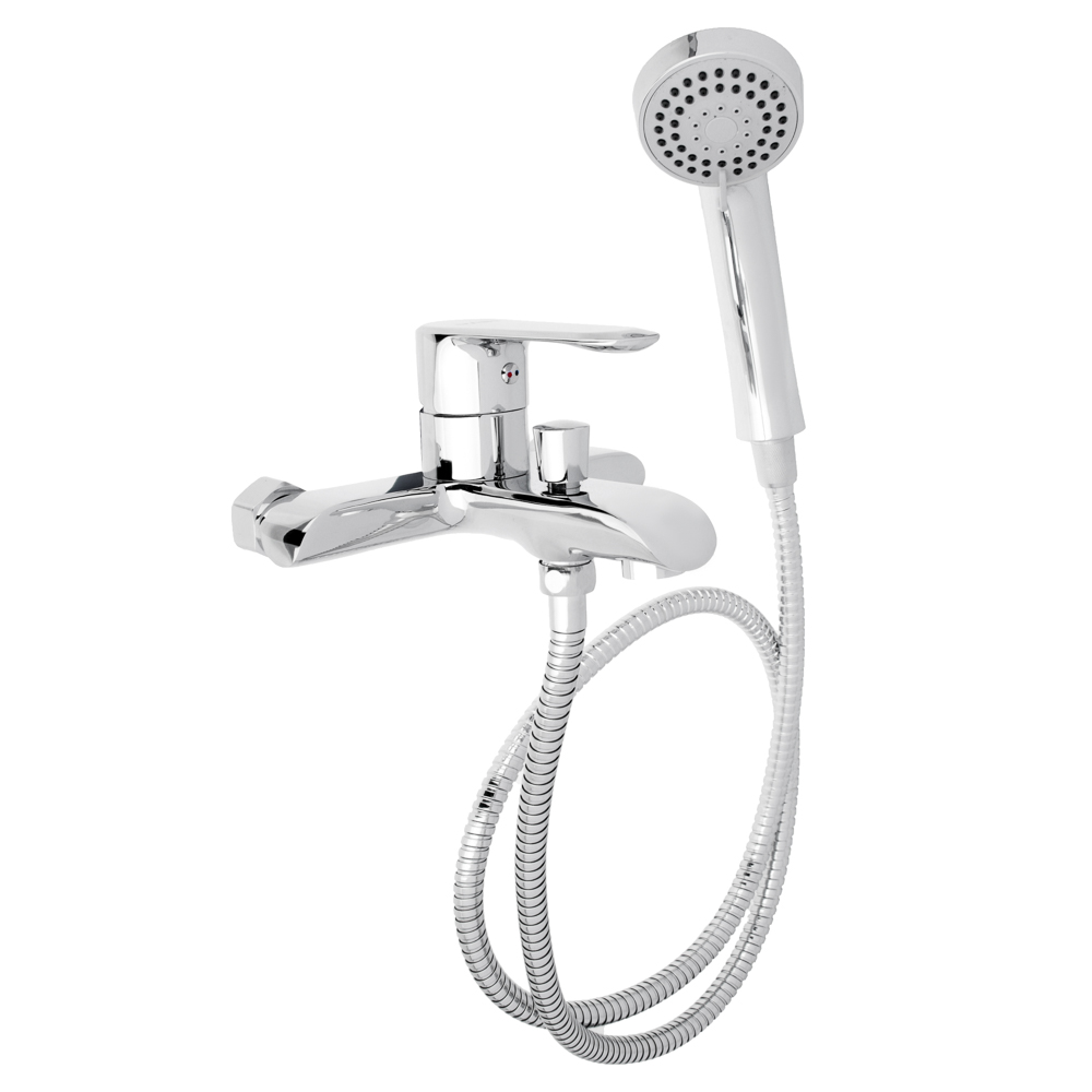 RAIN Смеситель для ванны Гранат, короткий излив, душ. набор, картридж 35мм, латунь, хром, арт.№ 561-317