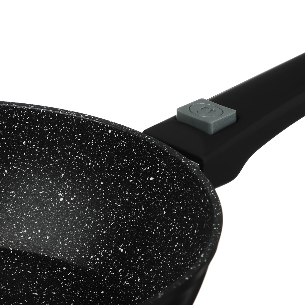 SATOSHI Оникс Сковорода глубокая литая d24см, антипригарное покрытие "мрамор", съемная ручка, индукц, арт.№ 846-317