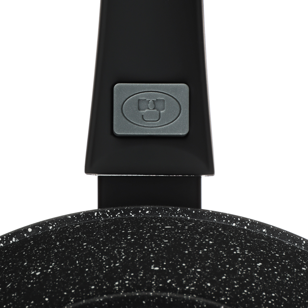 SATOSHI Оникс Сковорода глубокая литая d24см, антипригарное покрытие "мрамор", съемная ручка, индукц, арт.№ 846-317