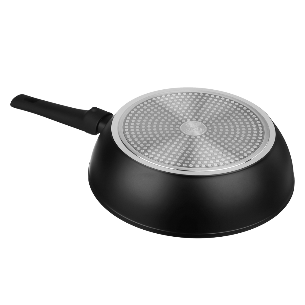 SATOSHI Оникс Сковорода глубокая литая d28см, антипригарное покрытие "мрамор", съемная ручка, индукц, арт.№ 846-319