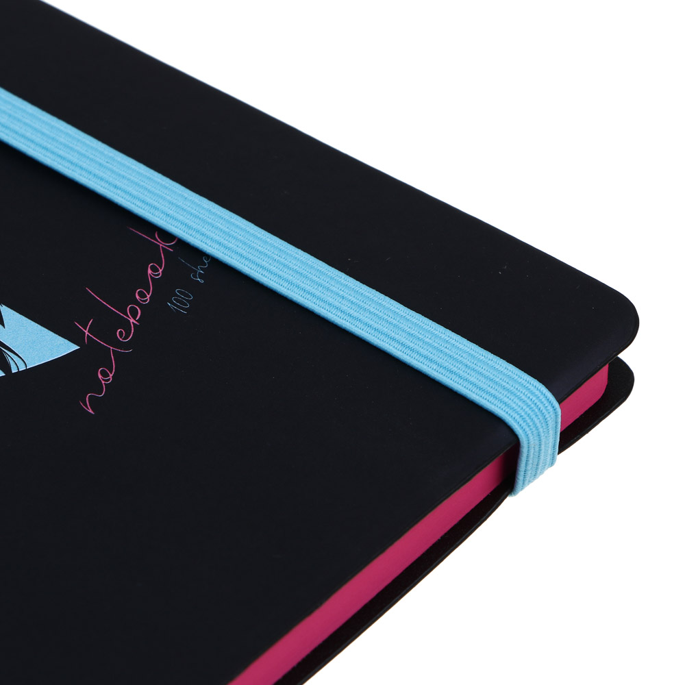 Бизнес-блокнот "АНИМЕ 2" А5, 192 страницы, гибкая обложка искусственная кожа, цветной срез, резинка, 2 закладки, арт.№ 572-280