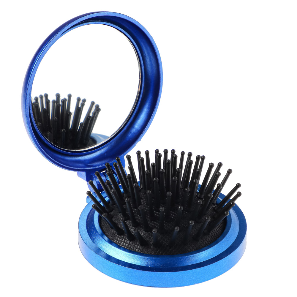 ЮНИLOOK Расческа складная с зеркалом Дорожная, пластик, 6,5см, 4 цвета, P-01, арт.№ 301-187