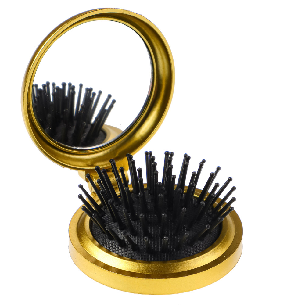 ЮНИLOOK Расческа складная с зеркалом Дорожная, пластик, 6,5см, 4 цвета, P-01, арт.№ 301-187