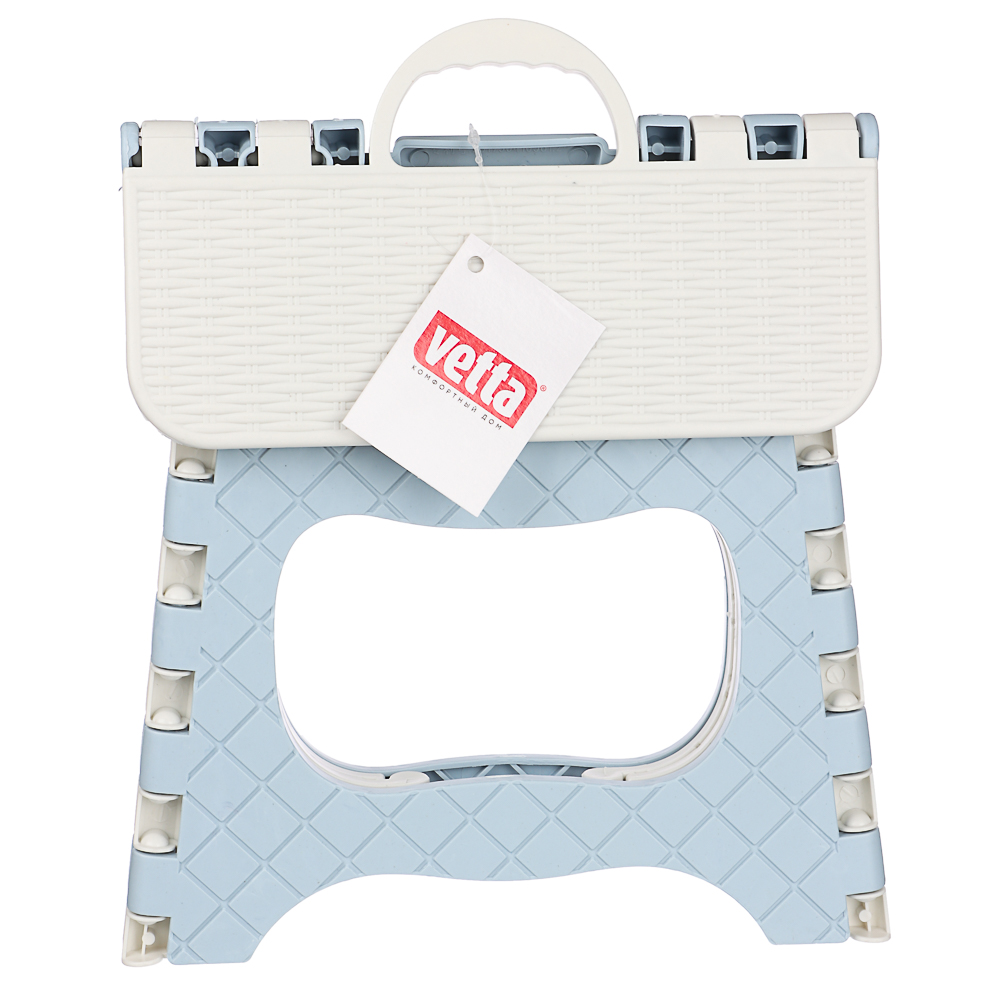 VETTA Табурет складной с ручкой, 23x18x19,5 см, пластик, арт.№ 465-266