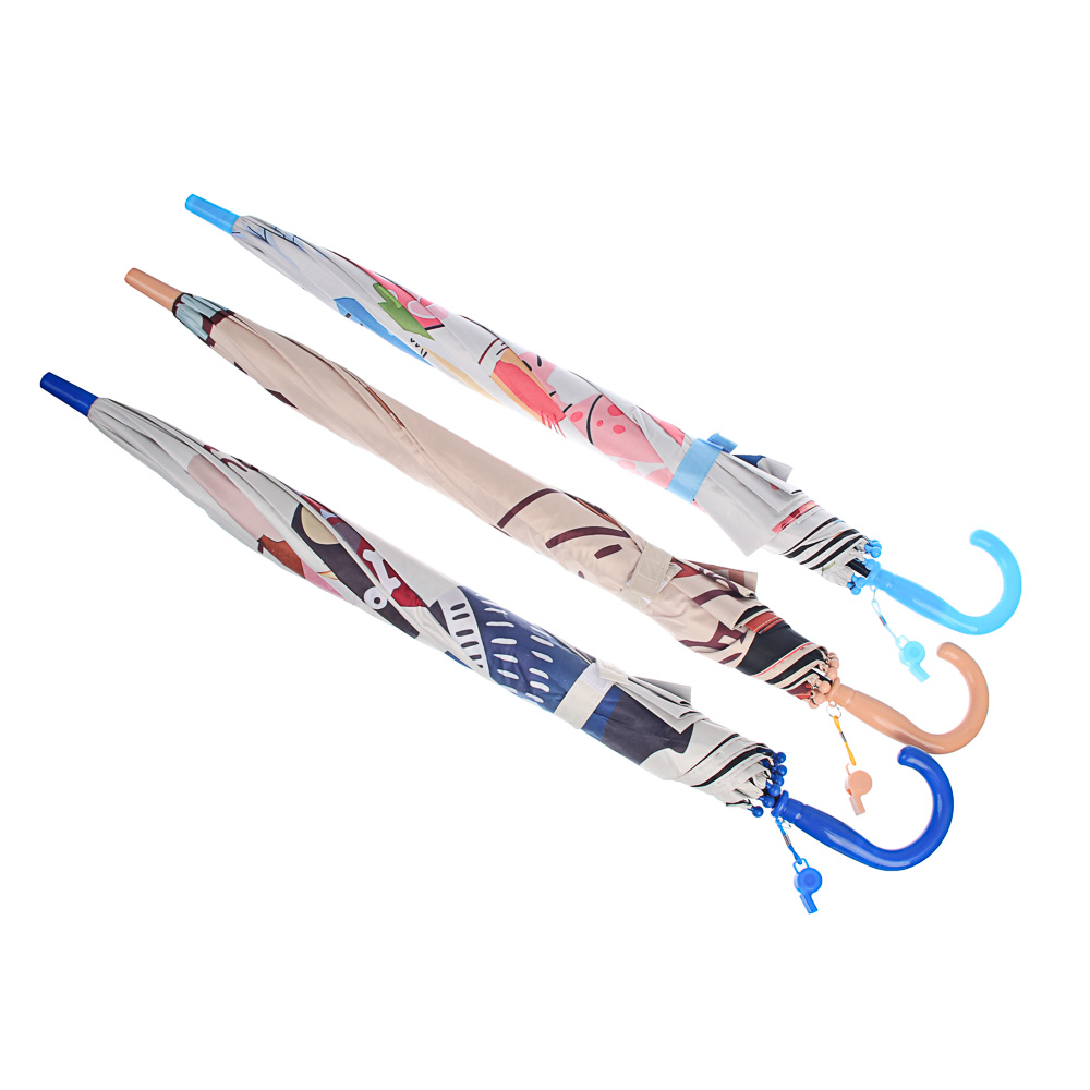 Зонт-трость детский, диаметр 96 см, 8 спиц, металл, пластик, PG, 3 дизайна, арт.№ 302-413