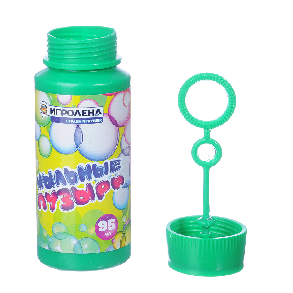 ИГРОЛЕНД Мыльные пузыри, 95мл, мыльный раствор, пластик, арт.№ 277-094