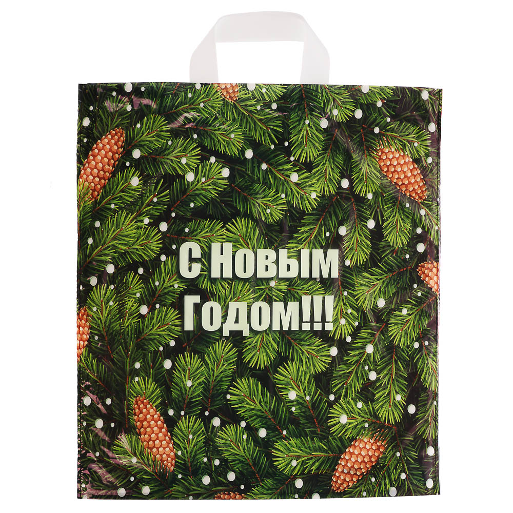 Пакет с петлевой ручкой 38*42+4, " Новый год»2 дизайна в асс., арт.№ 568-265