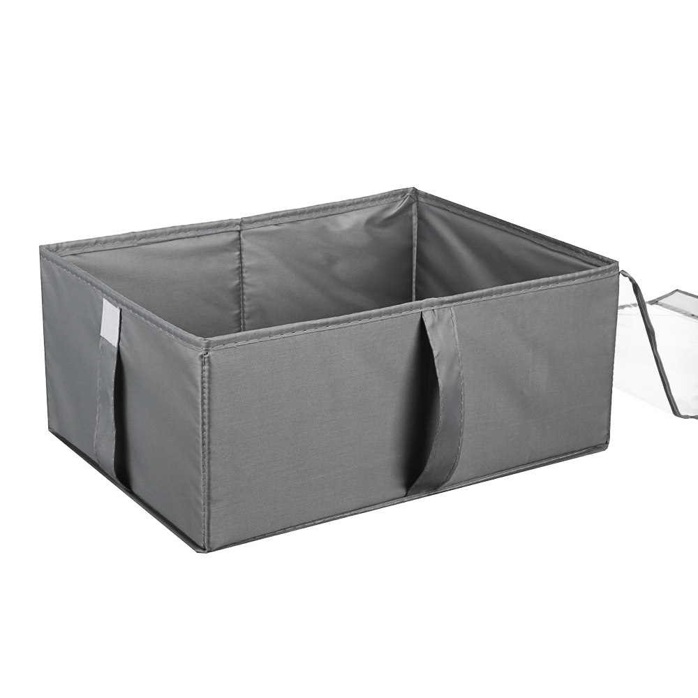 VETTA Короб с крышкой, с прозрачным окном, 25х35х15см, Швеция, полиэстер, серый, арт.№ 457-706