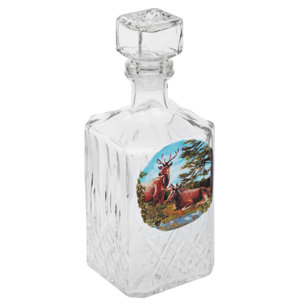 Набор Охота штоф 0,5л + стопки 50мл 6шт, стекло, с декором, арт.№ 878-736