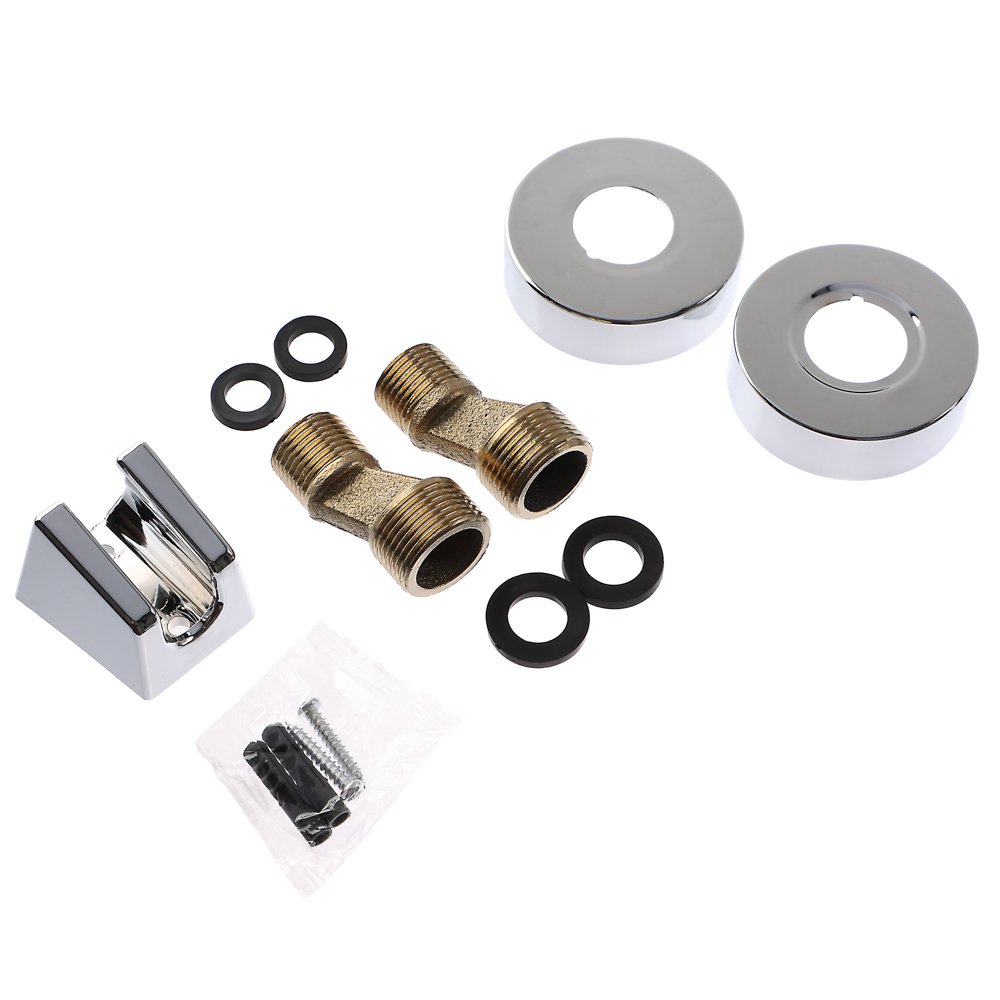 RAIN Смеситель для ванны Уран, прямой излив 35см, кранбуксы 1/2, душ. набор, овал, латунь, хром, арт.№ 561-004