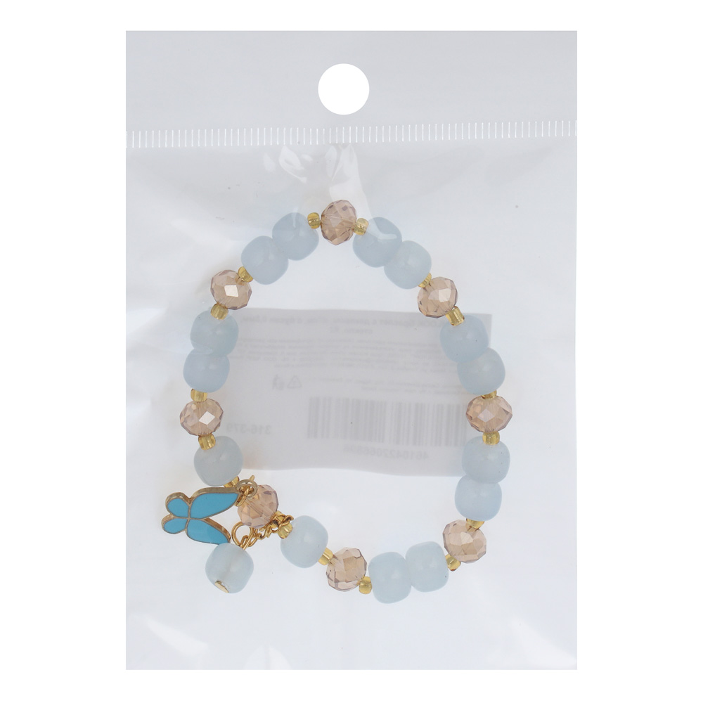 ЮНИLOOK Браслет с декором, d7см, d бусин 0,8мм, 6 цветов, стекло, #2, арт.№ 316-379