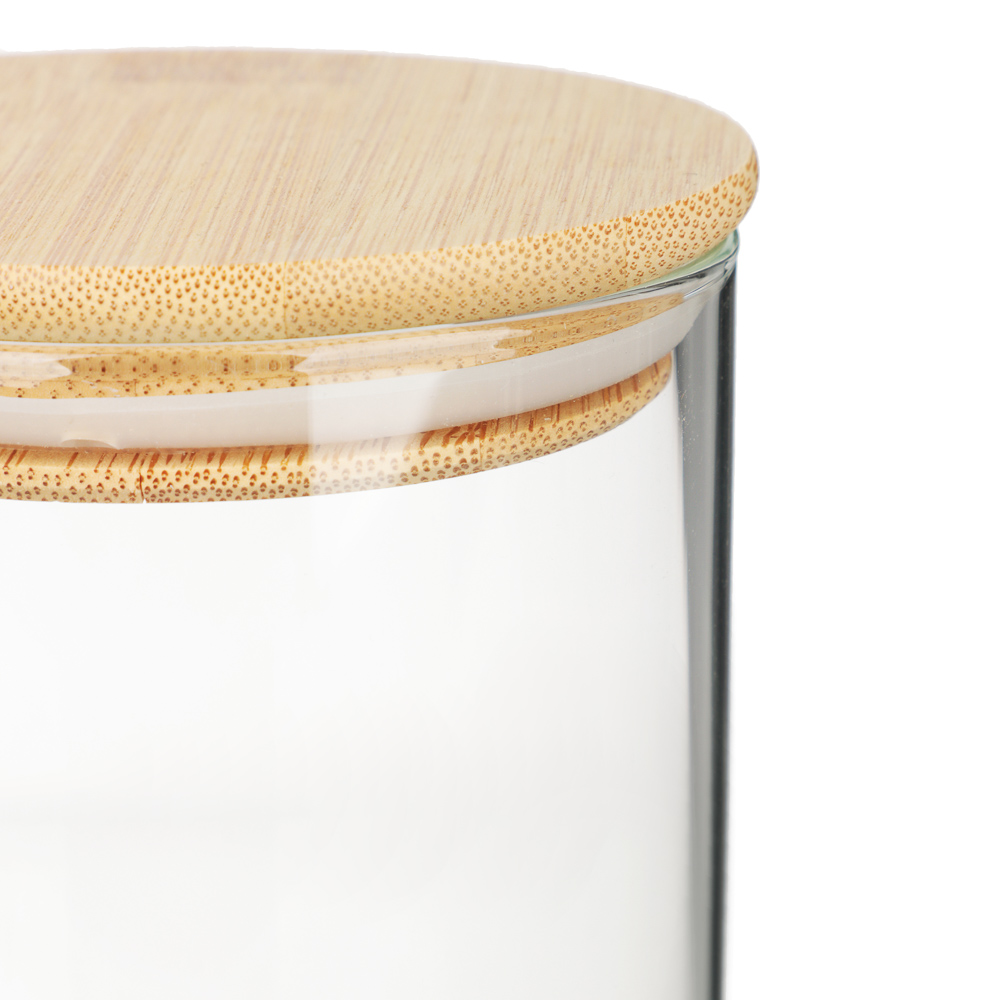 VETTA ЭКО Эллипс Банка для хранения 700мл, 15х8,5см, стекло, бамбук, арт.№ 828-319