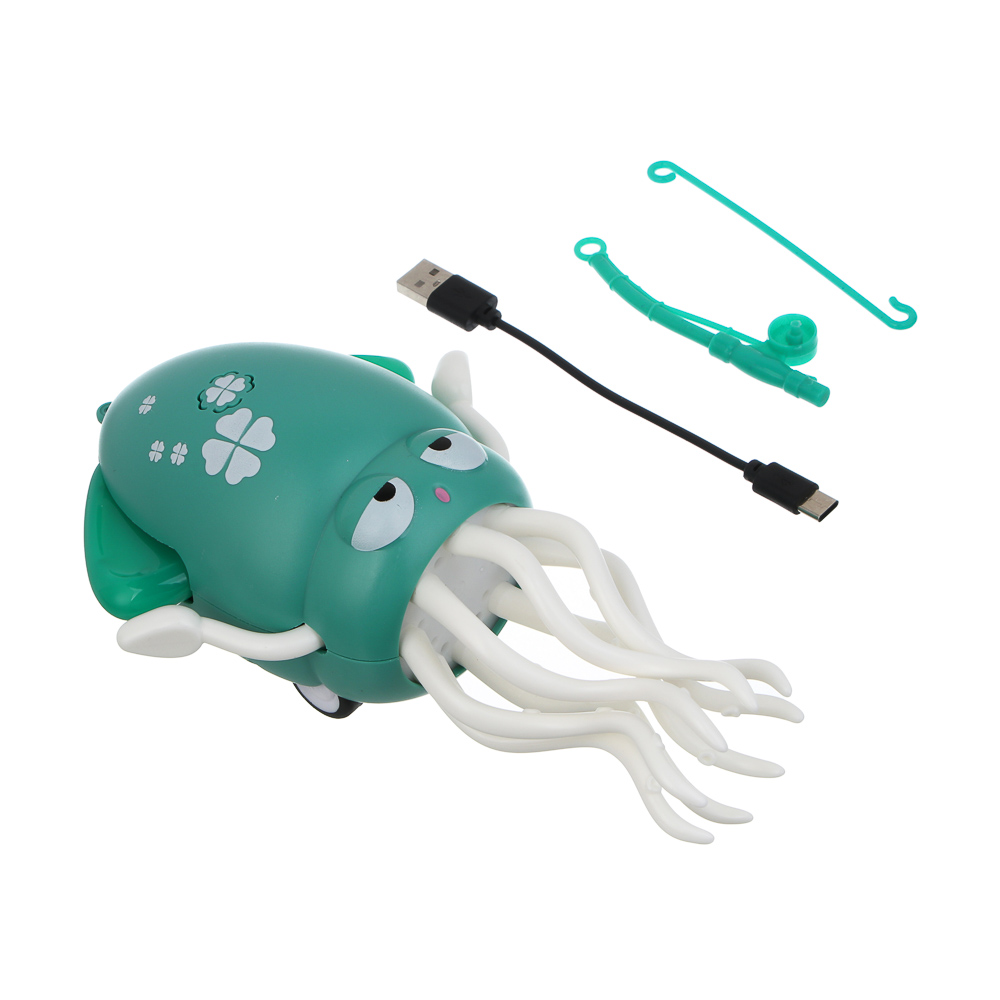 ИГРОЛЕНД Игрушка музыкальная "Осьминожка", звук, свет, движ., USB, 3.7V, 500mA, 12,6х8,2х20,5см, арт.№ 272-877