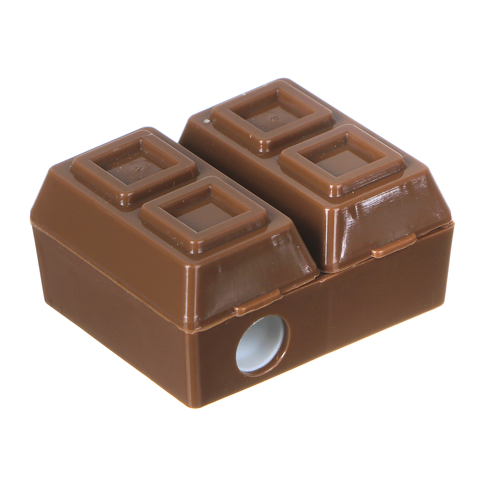 Точилка для карандашей с ластиком, в 2х-секционном корпусе в форме шоколадки, 3,5x4,3см, пластик, арт.№ 576-015