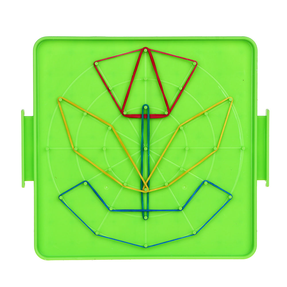 BY Развивающий планшет "Геоборд", 16х17,5 см, PP, картон, бумага, резина, 4 цвета, арт.№ 280-015