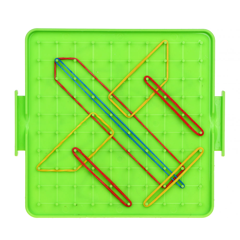 BY Развивающий планшет "Геоборд", 16х17,5 см, PP, картон, бумага, резина, 4 цвета, арт.№ 280-015