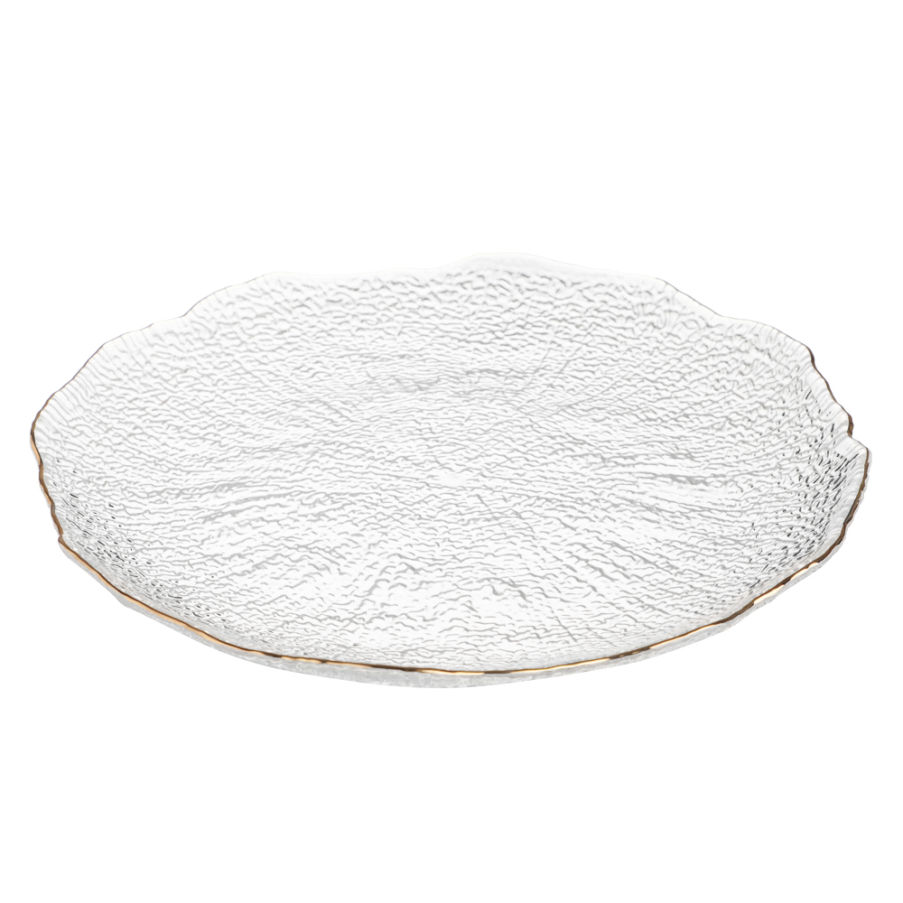 MILLIMI Винтаж Тарелка закусочная 20,5см, стекло, золото, арт.№ 820-669