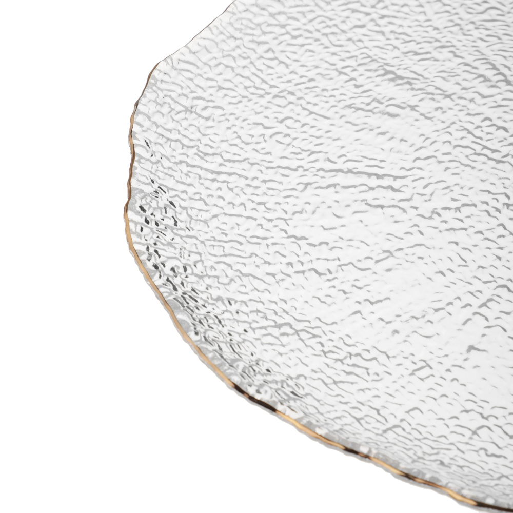 MILLIMI Винтаж Тарелка подстановочная 26см, стекло, золото, арт.№ 820-670