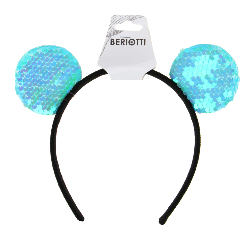 BERIOTTI Ободок для волос с ушками, 1-1,5см, полистирол, полиэстер, 2 дизайна, арт.№ 316-222