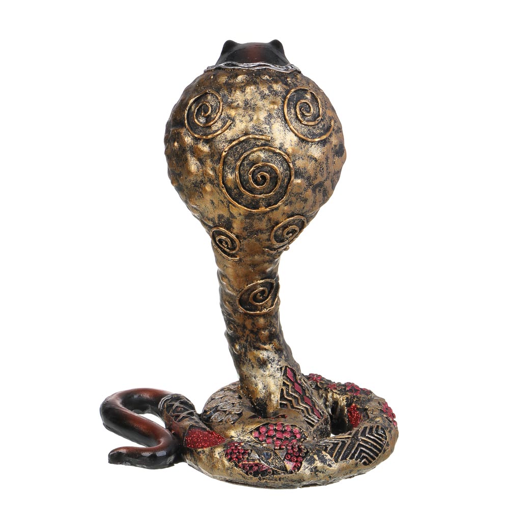 СНОУ БУМ Сувенир "Кобра" в этническом стиле, 15,5х10,5х20 см, полистоун, стразы, цвет венге, арт.№ 398-811