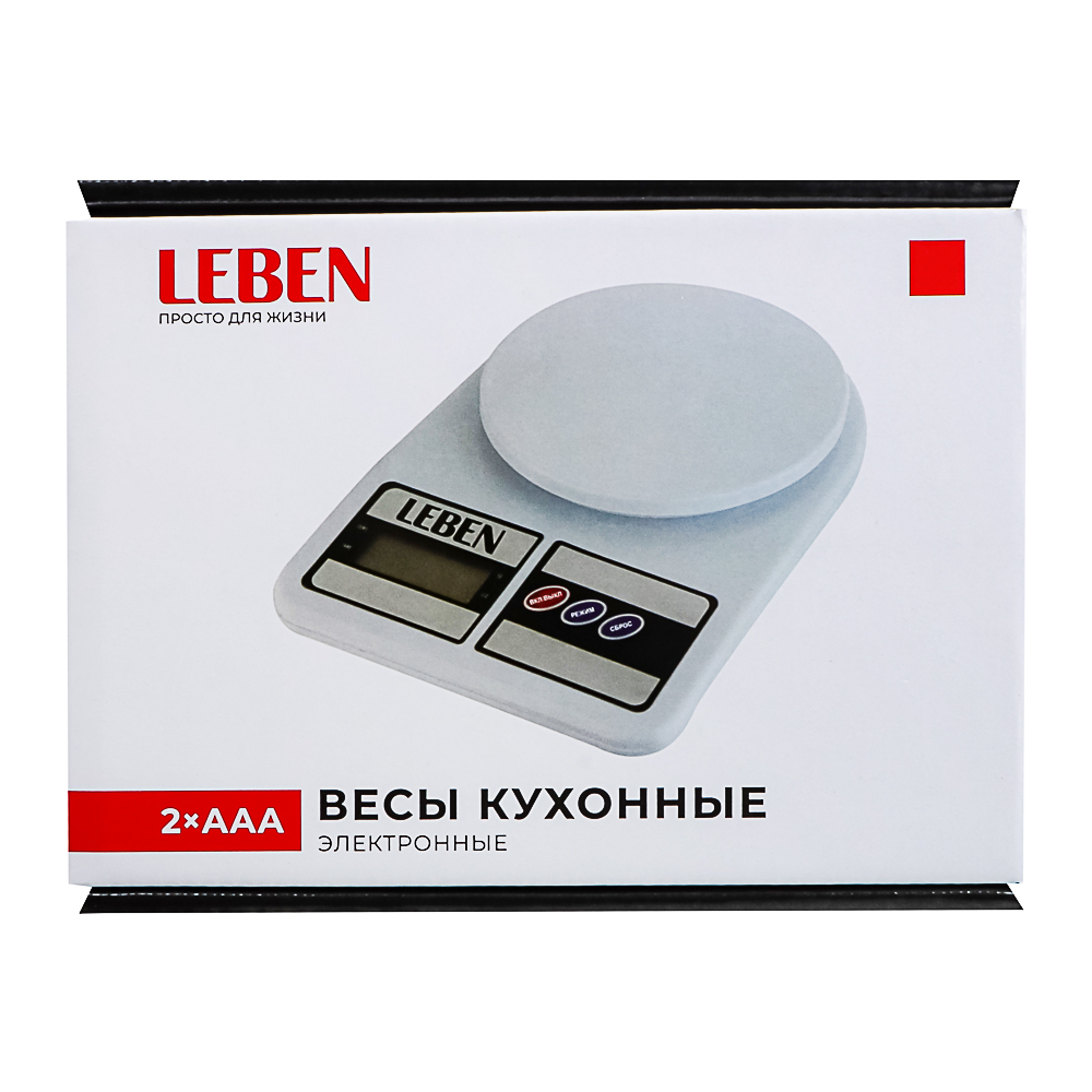 LEBEN Весы кухонные электронные, пластик (точн. измер. 1 гр.), арт.№ 268-056