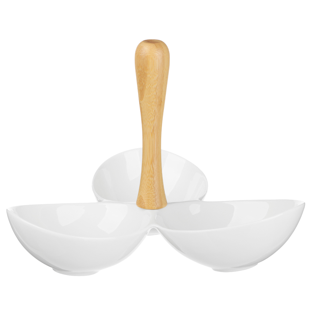 Менажница тм MILLIMI, 22,5х20.5х16см, фарфор, бамбук, арт.№ 816-279